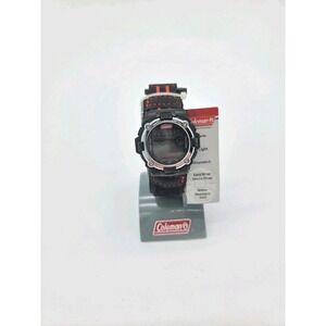 Coleman Men's Women Black Digital Easy Wrap Loop Sport Watch Water Resistant